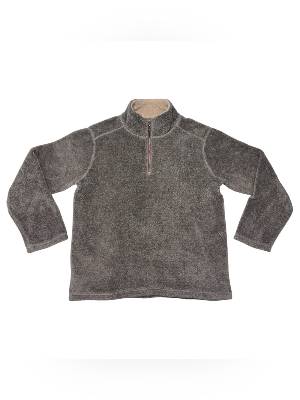 American Tradition Trinity Men's 1/4 Zip Sherpa Gray Fleece Pullover Size XL